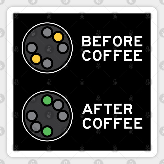 Railfan Railroad Signals Before Coffee After Coffee Magnet by Huhnerdieb Apparel